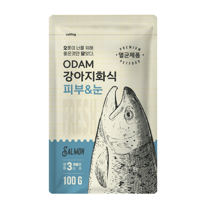 오담 강아지화식 피부&눈건강 연어와 흰살생선 100g